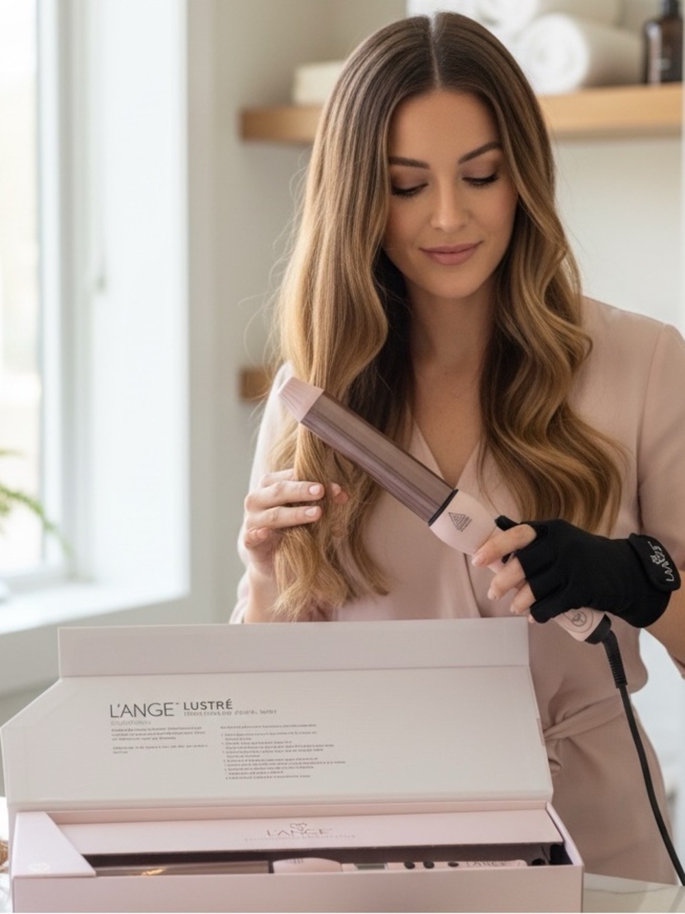 L’ANGE -  32mm titanium digital wand Blush Luxe Hair Styling Iron
